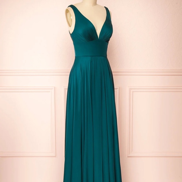 Cinderella divine Emerald Satin Maxi Dress - Picture 2 of 3